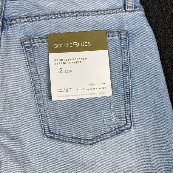 NEW Maurice’s Jeans Goldie Blues Brooklyn Relaxed Straight Ankle Size 12 Long - Picture 4 of 7